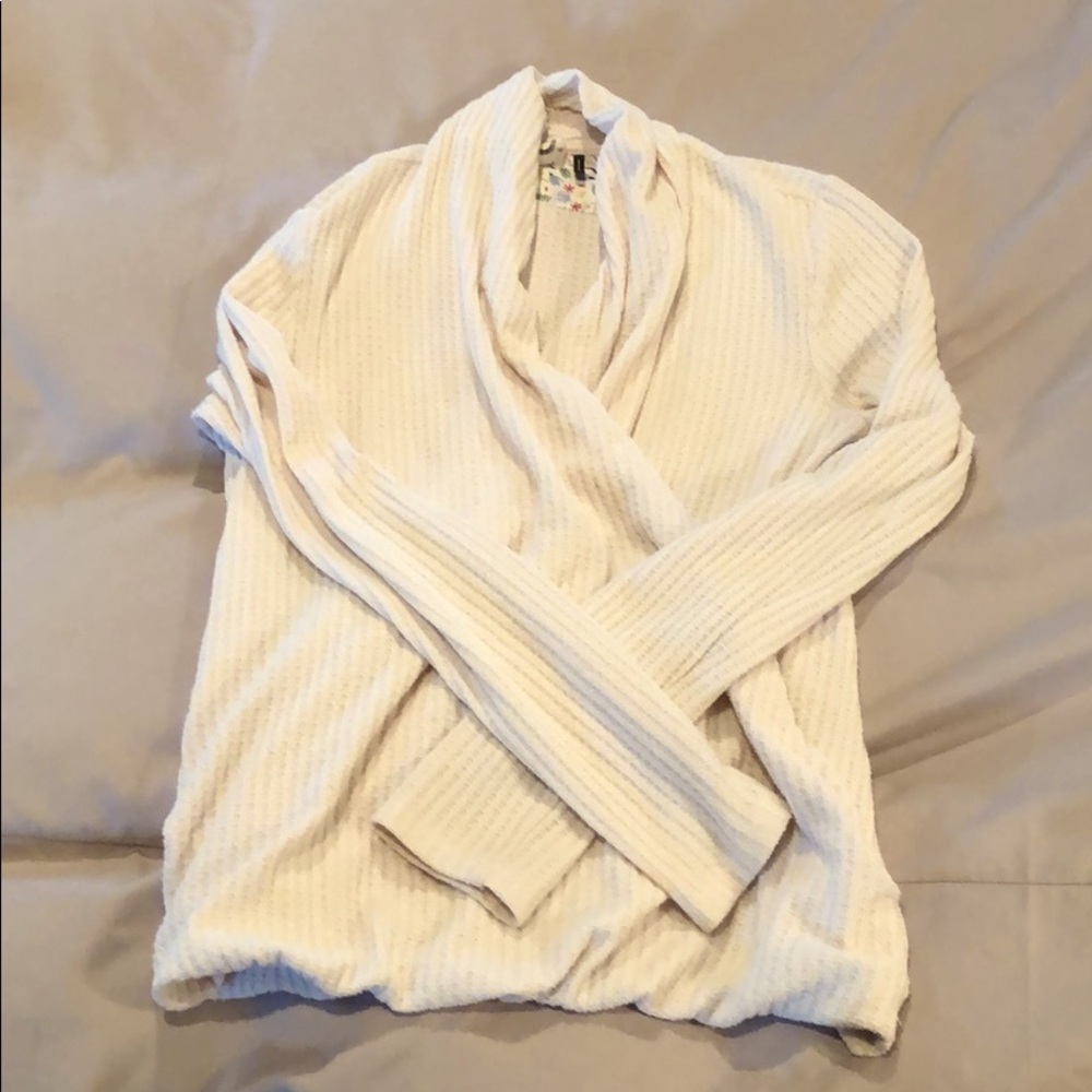Anthropologie waffle wrap top